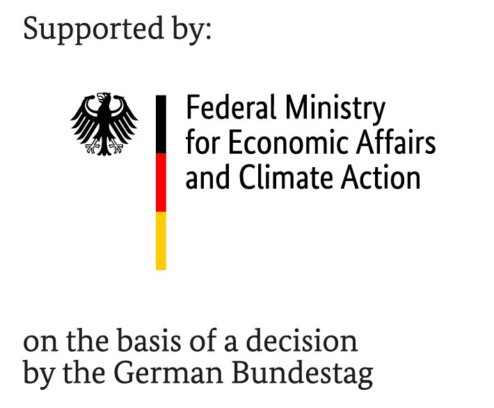 Funding badge: supported by the Federal Ministry for Economic Affairs and Climate Action on the basis of a decision by the German Bundestag.